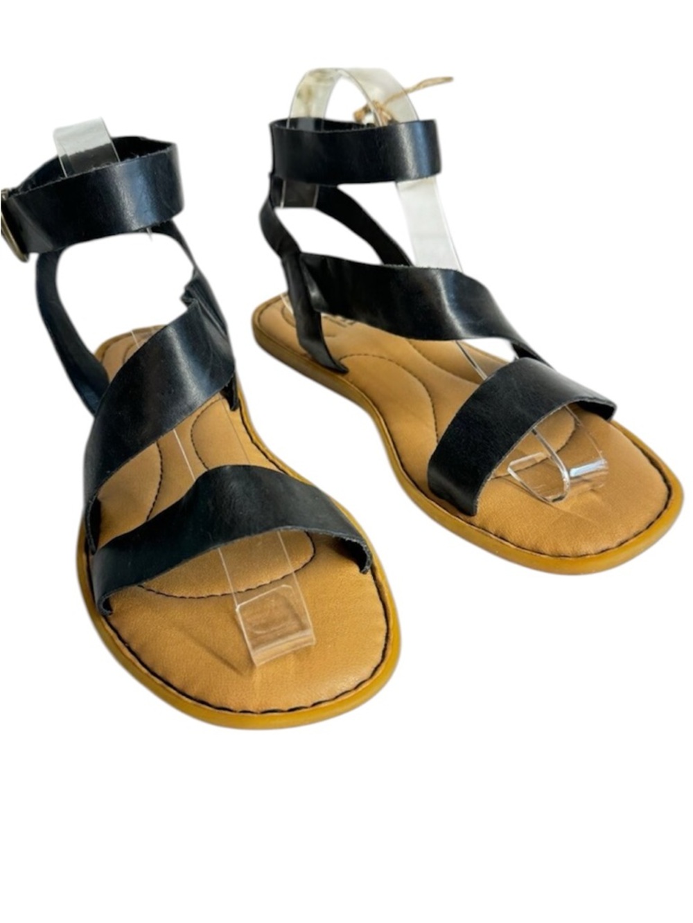 New! Born Leah Ankle Strap Sandals in Black